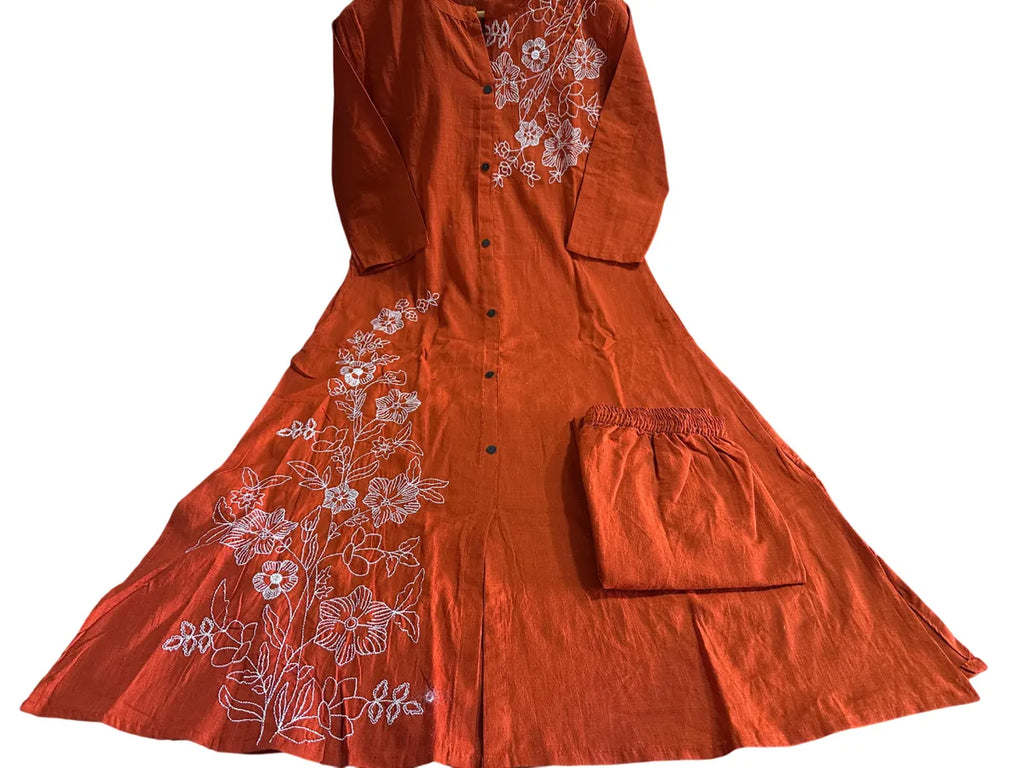 Rust Elegance Slub Co-ord