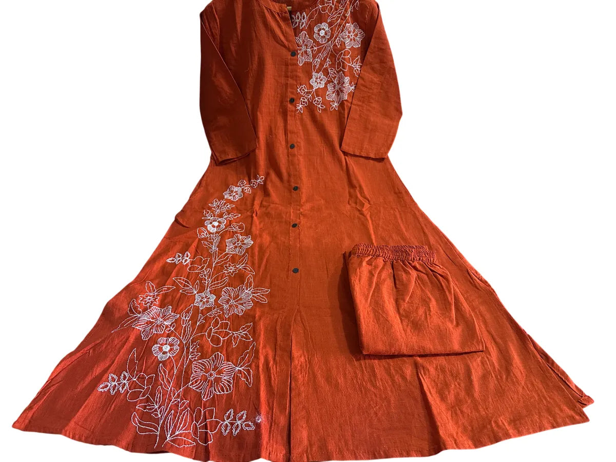 Rust Elegance Slub Co-ord