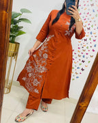 Rust Elegance Slub Co-ord