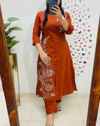 Rust Elegance Slub Co-ord