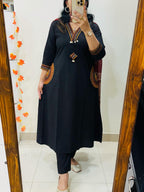 Premium Heavy Dabu Cotton A-Line Suit Set