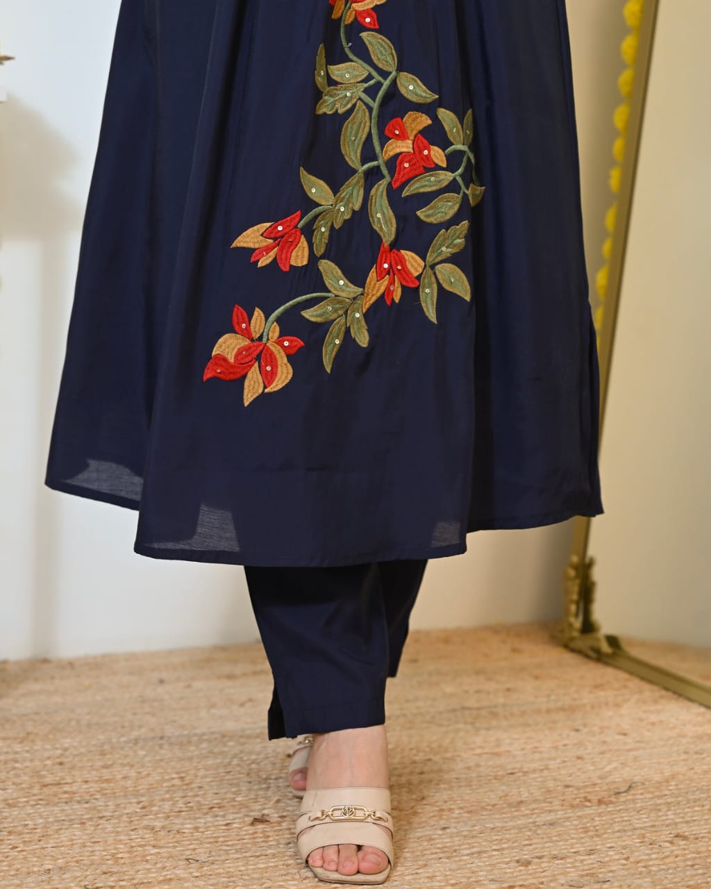 Pure Cotton Pintex Embroidered Kurti pant set