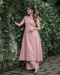 Rose Aura Pure Cotton Slub Sleeveless Kurta Palazzo Set