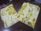Flora Pintuck A-Line Cotton Kurta Pant Set – Mustard Bloom