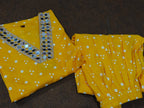 Yellow Bandhani Print Dhoti Co-ord Set with Mirror Work