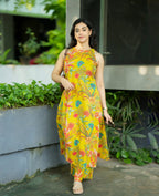 Gulnaar Yellow Floral Kurta Palazzo Set