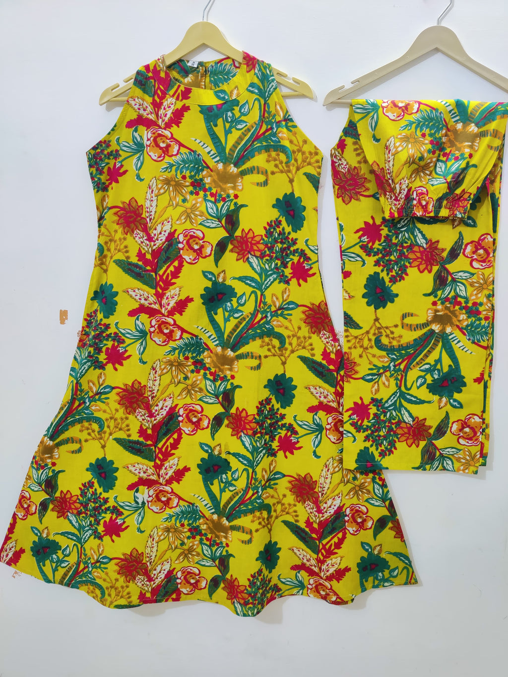 Gulnaar Yellow Floral Kurta Palazzo Set