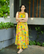 Gulnaar Yellow Floral Kurta Palazzo Set