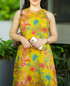Gulnaar Yellow Floral Kurta Palazzo Set