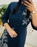 The Indigo Petal Slub Set