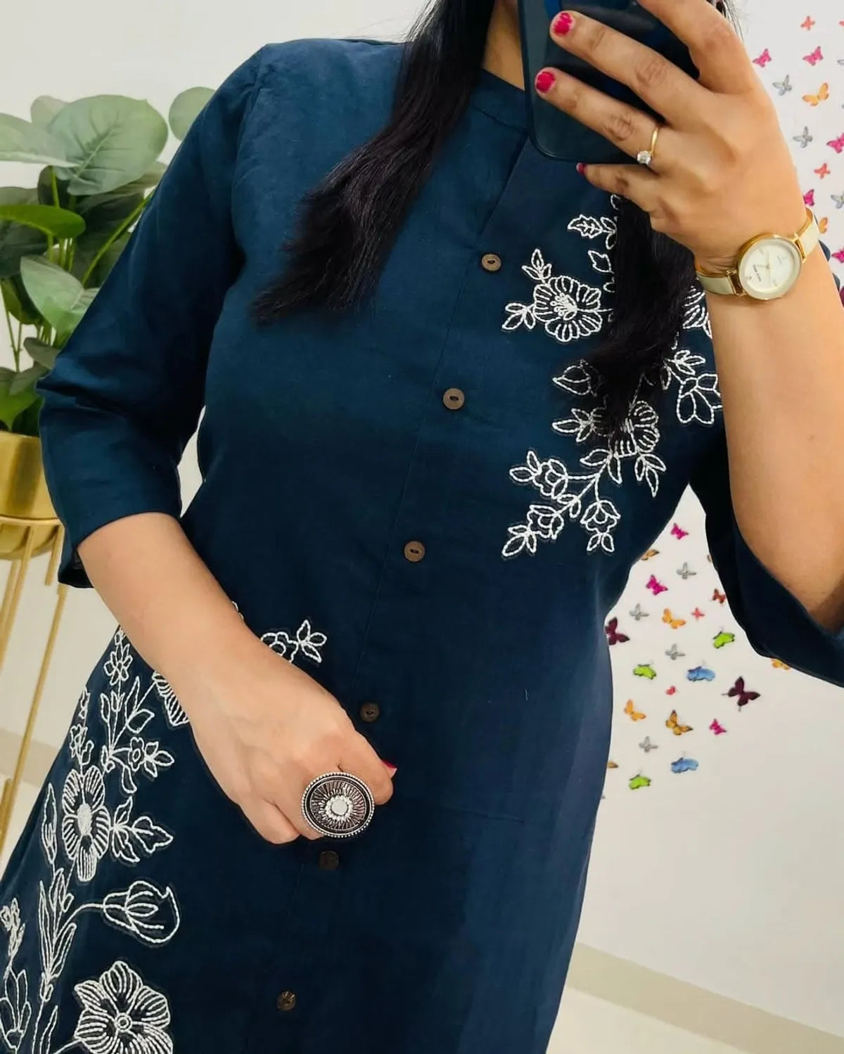 The Indigo Petal Slub Set