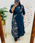 The Indigo Petal Slub Set