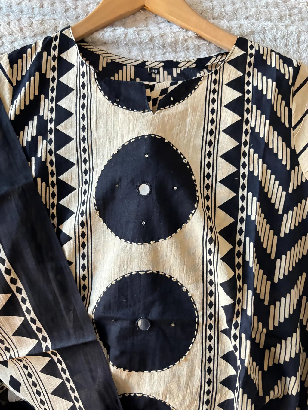 Ivory Noir Printed Cotton Kurti Set
