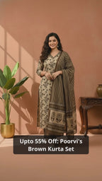 Panchalu Ivory Adda Embroidered Cotton Suit Set