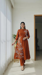 Rust Elegance Slub Co-ord