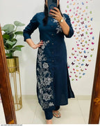 The Indigo Petal Slub Set